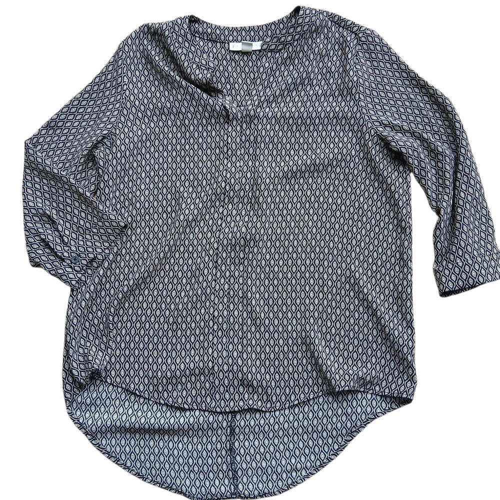 Dana Buchman Women's Size Small Geometric Black and White Top